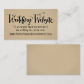 Zwartwitboek Rustic Kraft Wedding Website Informatiekaartje (Voorkant / Achterkant)