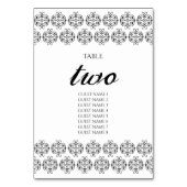 zwartwitkalligrafie Damask Wedding Kaart (Achterkant)