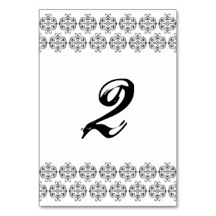  zwartwitkalligrafie Damask Wedding Kaart