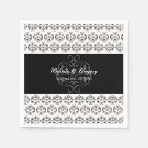 zwartwitkalligrafie Damask Wedding Servet