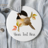 Zwartwittevogel Ronde Button 6,0 Cm (In situ)