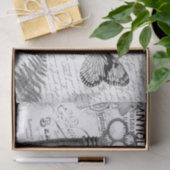 Zwartwitwitwitdeklappapier met Butterfly Key Tissuepapier (Geschenk)