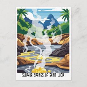 Zwavelbronnen van Saint Lucia Reis Briefkaart