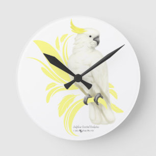 ZwavelCrested Cockatau Ronde Klok