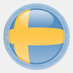 Zweden Bubble Flag Ronde Sticker