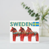 Zweden Dala Horse Briefkaart (Staand voorkant)