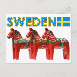Zweden Dala Horse Briefkaart