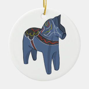 Zweden Dala Horse Dalecarlian Zweeds Keramisch Ornament