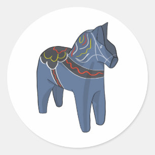 Zweden Dala Horse Dalecarlian Zweeds Ronde Sticker