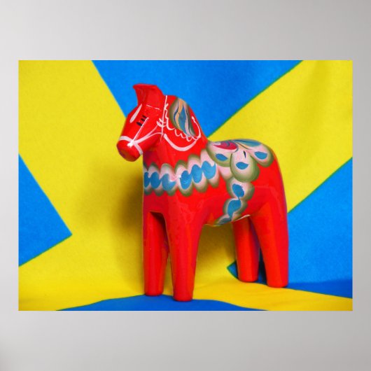 Zweden Dala Horse Poster (Voorkant)