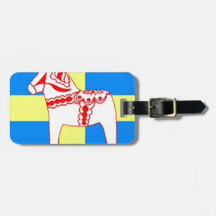 Zweden Dala Horse White Bagagelabel