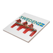 Zweden Dala Horses Tegeltje (Zijkant)
