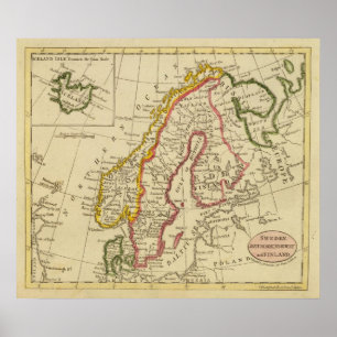 Zweden, Denemarken, Noorwegen, Finland, IJsland Poster