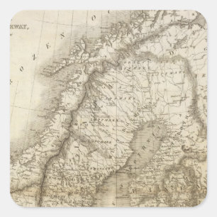 Zweden, Denemarken, Noorwegen Vierkante Sticker
