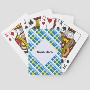 Zweden en de Zweedse vlag betegeld met uw naam Pokerkaarten
