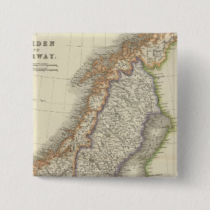 Zweden en Noorwegen 6 Vierkante Button 5,1 Cm