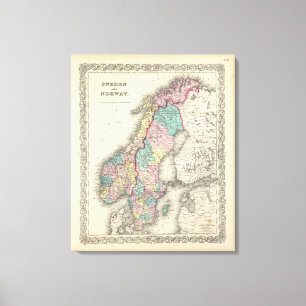 Zweden en Noorwegen Canvas Afdruk