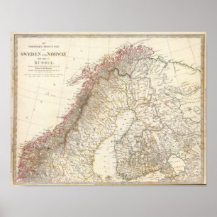 Zweden en Noorwegen, noord, Rusland Poster