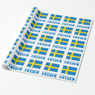 Zweden en Zweedse vlag Cadeaupapier