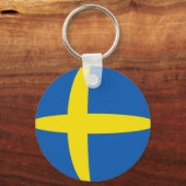 Zweden Fisheye Flag Sleutelhanger (Voorkant)