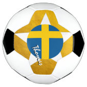 Zweden Football & goudvlag Zweden Voetbal (Gedraaid)