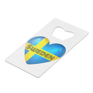 Zweden Hart Vlag Kredietkaart Flessenopener