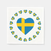 ZWEDEN HARTVORMIGE VLAG SERVET (Voorkant)