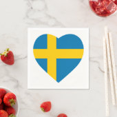 ZWEDEN HARTVORMIGE VLAG SERVETTEN (Insitu)