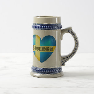 Zweden Heart Flag Bierpul