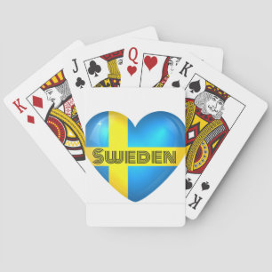 Zweden Heart Flag Pokerkaarten