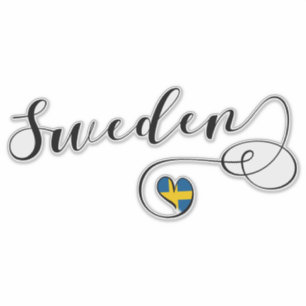 Zweden Heart Flag Sticker