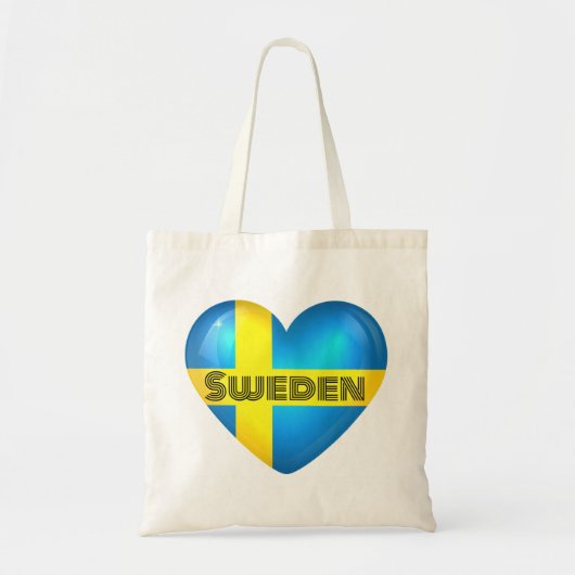 Zweden Heart Flag Tote Bag (Voorkant)