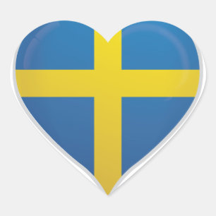 Zweden houden van vlag trots hart sticker