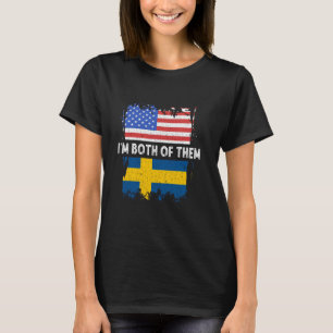 Zweden Ik ben beiden USA America Swedish Pride T-shirt