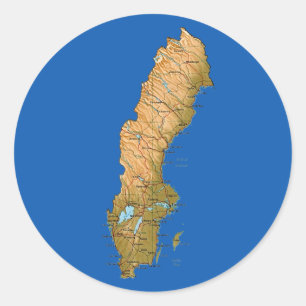 Zweden Kaart Sticker