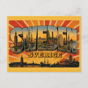 Zweden Landelijk Retro Briefkaart