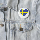 zweden liefde hart - zweedse vlag ronde button 5,7 cm (In situ)