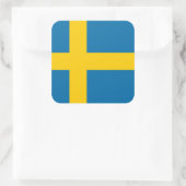 Zweden Nationale Wereldvlag Vierkante Sticker (Tas)