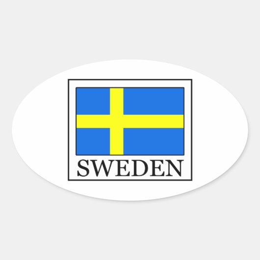 Zweden Ovale Sticker (Voorkant)