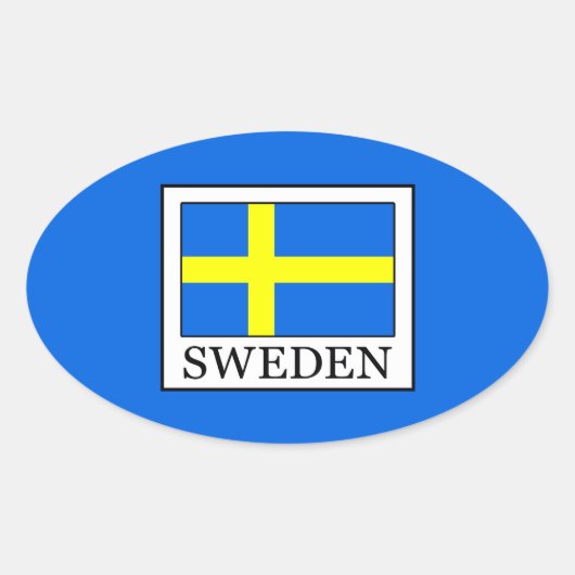 Zweden Ovale Sticker (Voorkant)