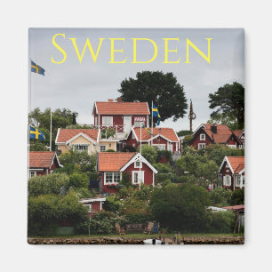 Zweden Red Houses Souvenir Magnet Magneet