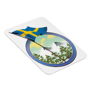Zweden retro logo magneet