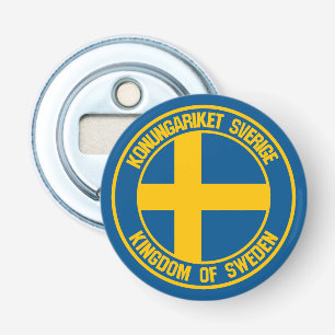 Zweden Round Emblem Button Flesopener