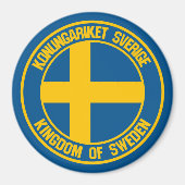 Zweden Round Emblem Magneet (Voorkant)