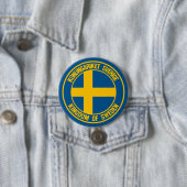 Zweden Round Emblem Ronde Button 7,6 Cm (In situ)