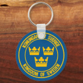 Zweden Round Emblem Sleutelhanger (Voorkant)