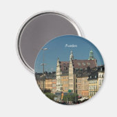 Zweden stadsgezicht koelkast magneet (Voorkant / Achterkant)