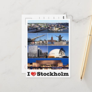 Zweden - Stockholm - I Love - Briefkaart