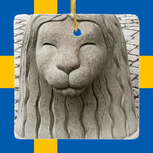 Zweden Stone Lion Statue Stockholm Foto Keramisch Ornament