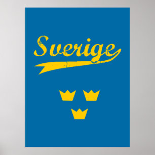 Zweden, Sverige, 3 kronen, Poster